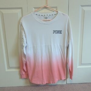 PINK Victoria's Secret White to Pink Ombre Long Sleeve Tee